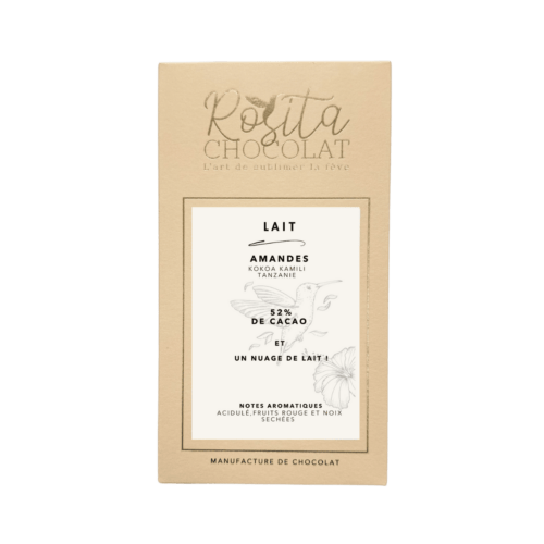 Packaging tablette de chocolat au lait amandes